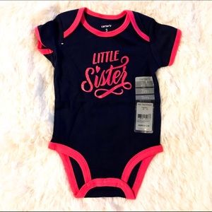 Carter’s - NEW Infant “Little Sister” Onesie (3M)